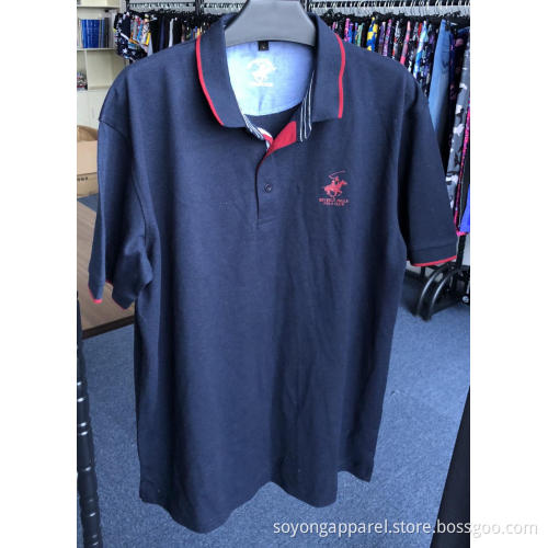 Men's Polyester / Cotton Solid Pique Collar Stand Polo Shirts
